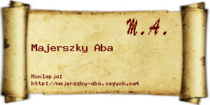 Majerszky Aba névjegykártya